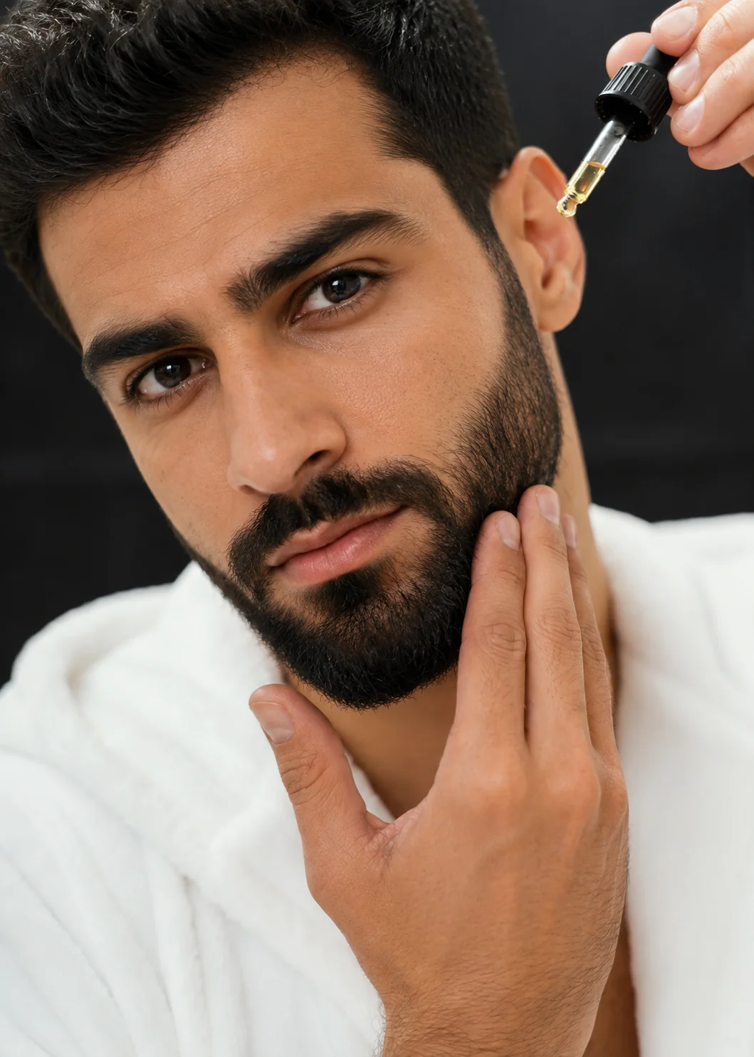 Laser beard and jawline shaping treatment for a male patient at Hokama Najd