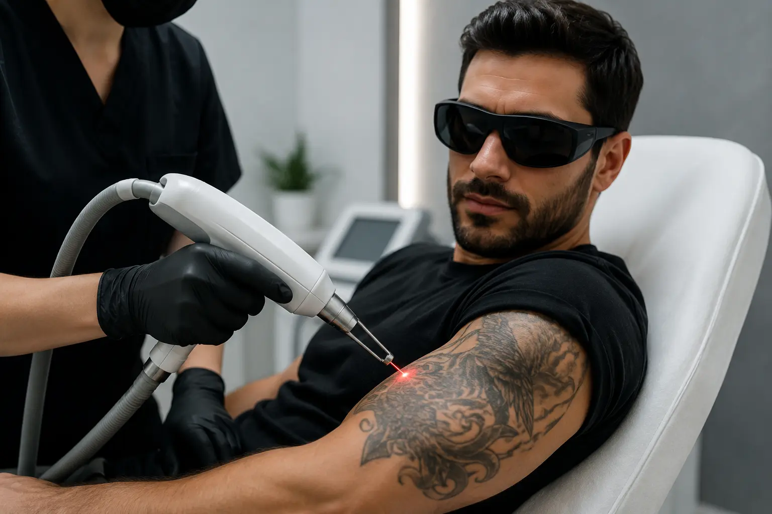Specialized laser device used for tattoo removal