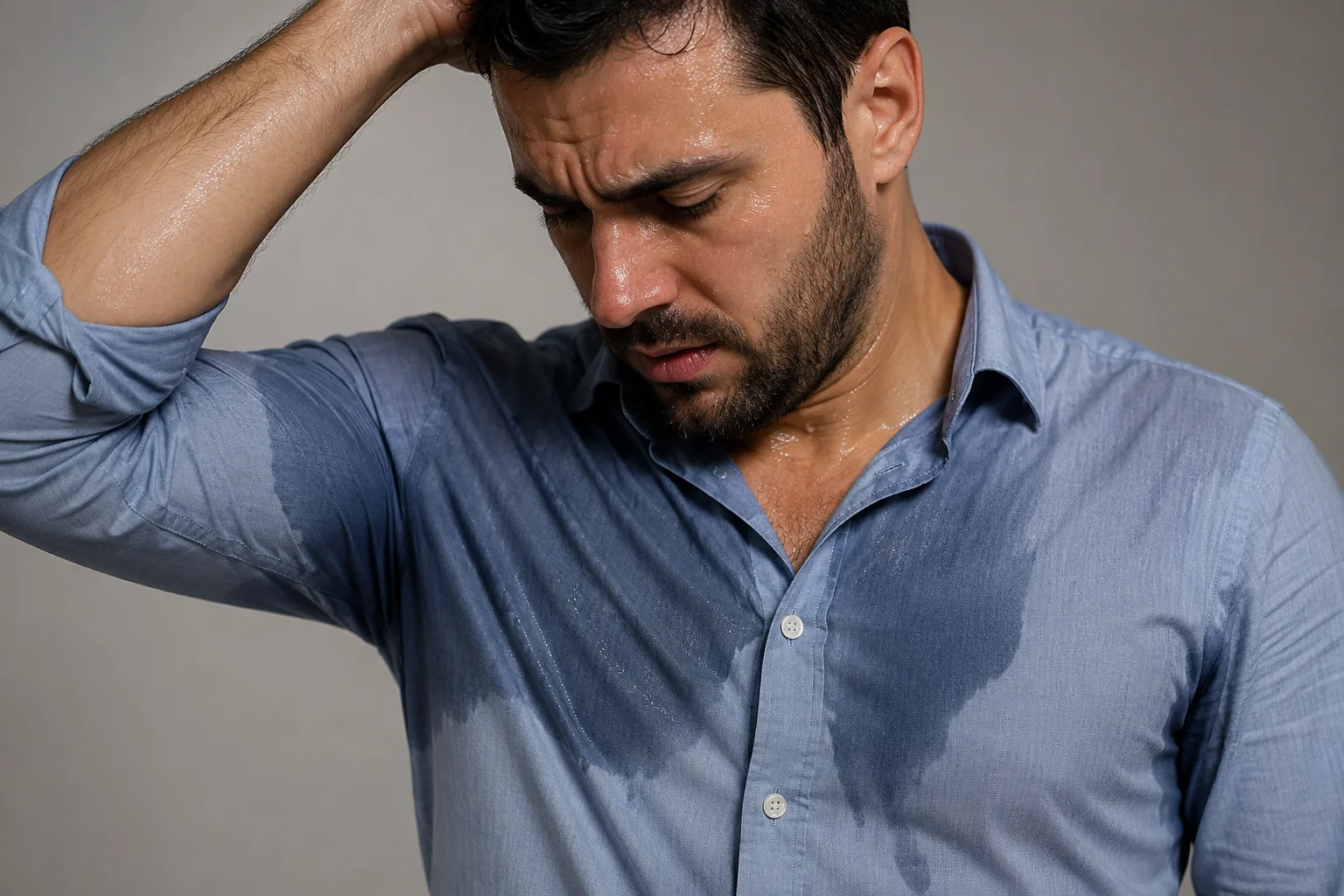 Male patient receiving a topical treatment at Hokama Najd