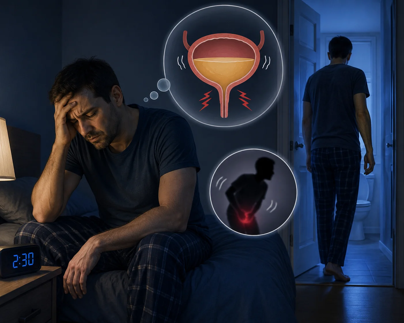 Medical consultation for a patient with frequent night-time urination at the urology clinic at Hokama Najd